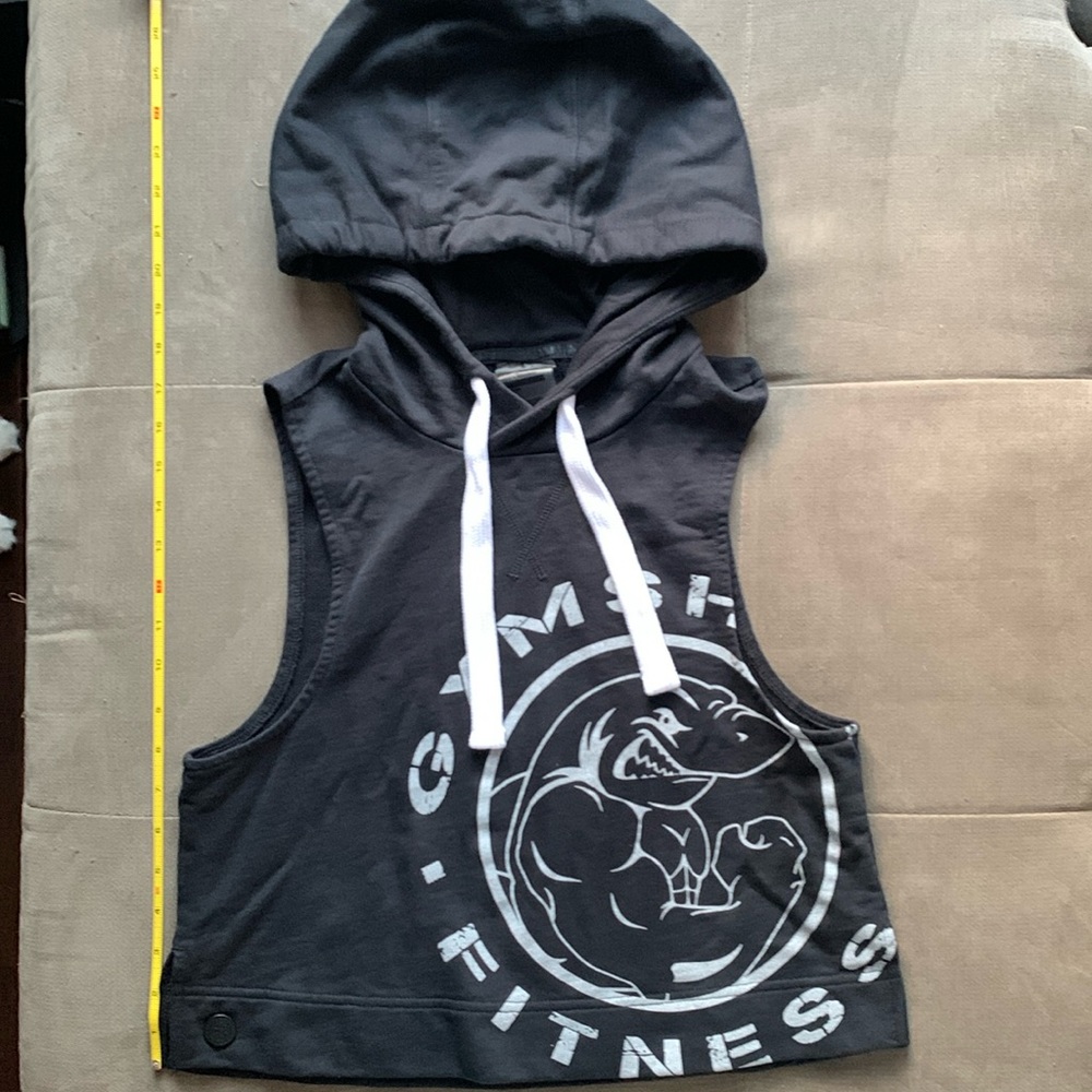 Gymshark women’s muscle tank legacy fitness sleeveless hoodie